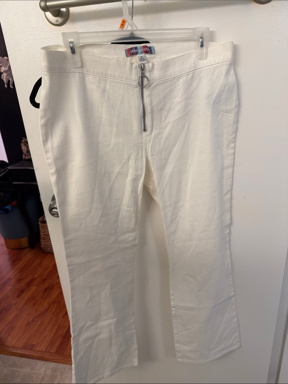 Urban Outfitters White Front-Zip Jeans